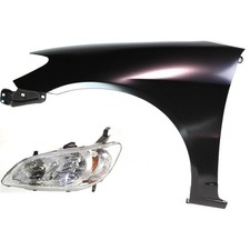 Fender Kit For 2004-2005 Honda Civic Fender Headlight Left Primed 2pc
