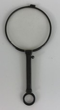 Antique Black Metal Lorgnette Frame w/Glass Lens Parts Only Repair Piece