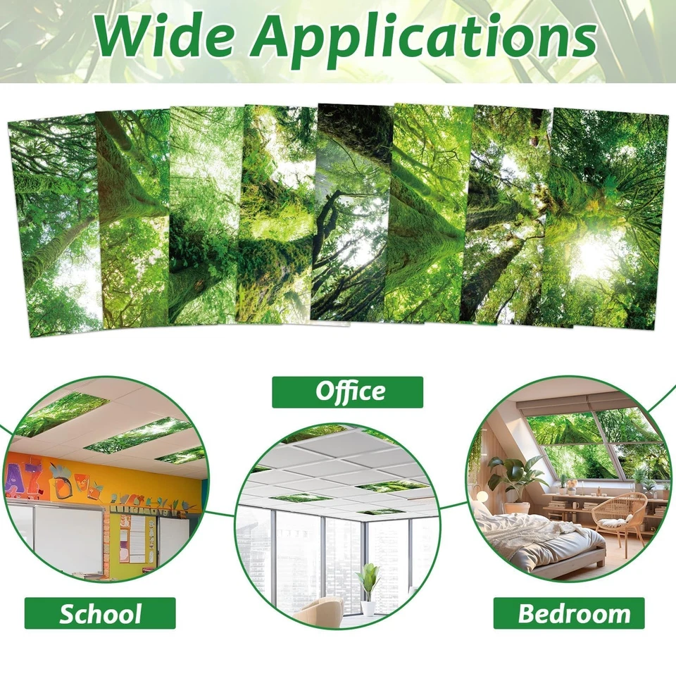 8 Piezas Fundas de Luz Fluorescente con 80 Imanes Decorativos para Techo de Aula... Foto 4 de 4