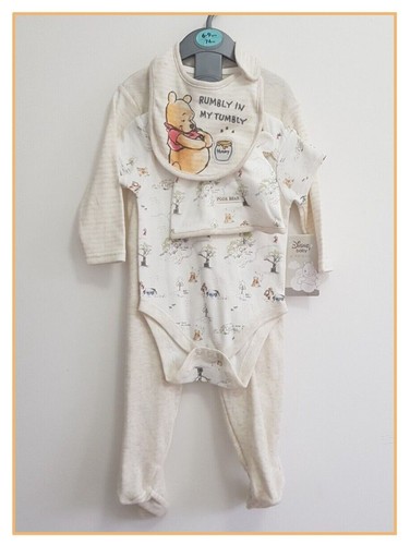 Disney Baby Unisex Winnie the Pooh Figur 4-teiliges Starterset Babygrows 6-9m NEU - Bild 1 von 13