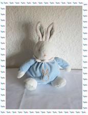 A - Doudou Boule Lapin Blanc et Bleu  Klorane