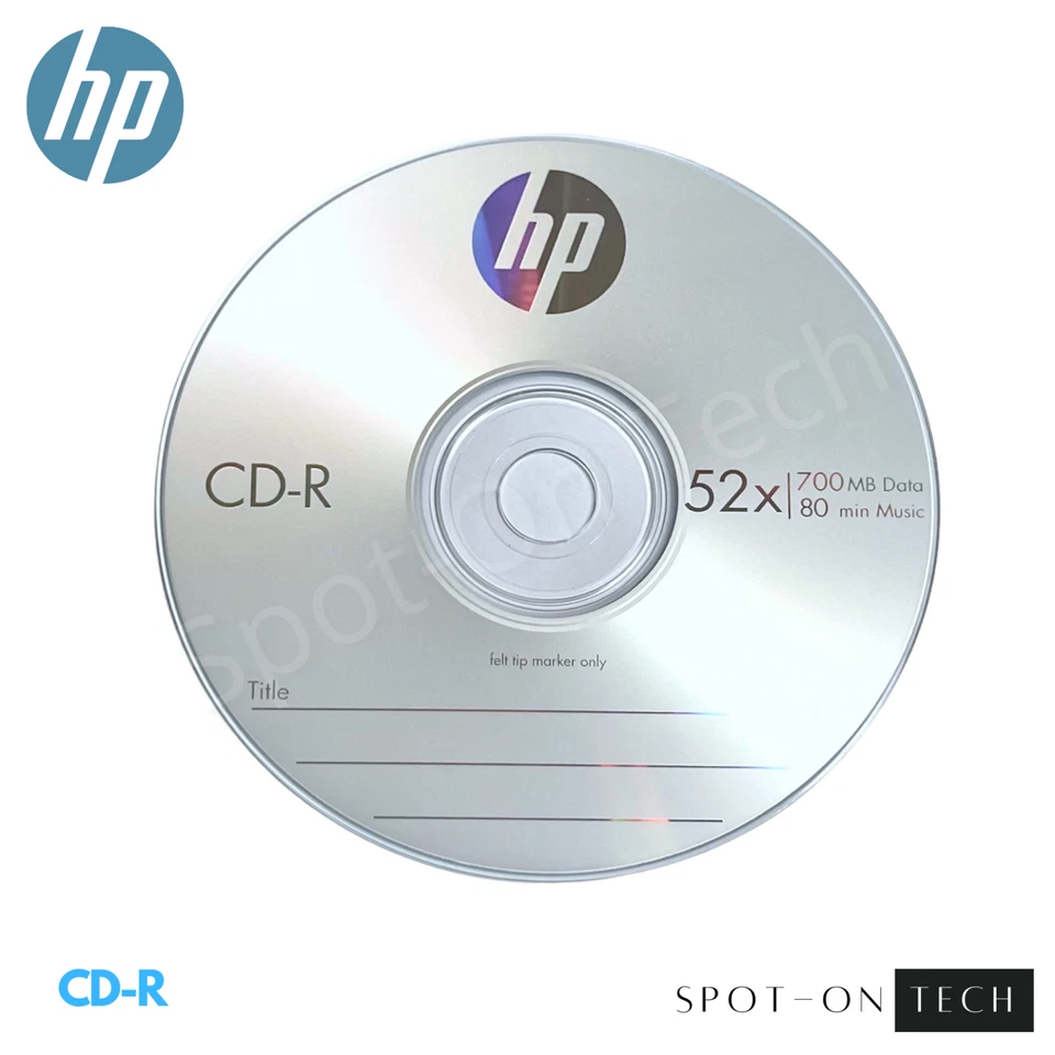 50 HP CD CD-R logotipo disco de mídia em branco 52x/88min/700mb armazenamento - envio no mesmo dia! - Imagem 4 de 4