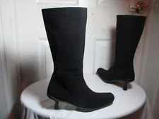 STUART WEITZMAN BLACK WEATHERPROOF CALF HIGH BOOTS GORETEX SZ 7 M MADE IN SPAIN