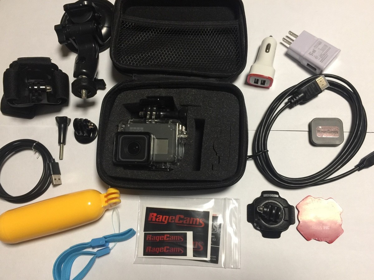 GoPro HD Hero5 Black Camera W/Head Strap-Suction Cup-HDMI Cable