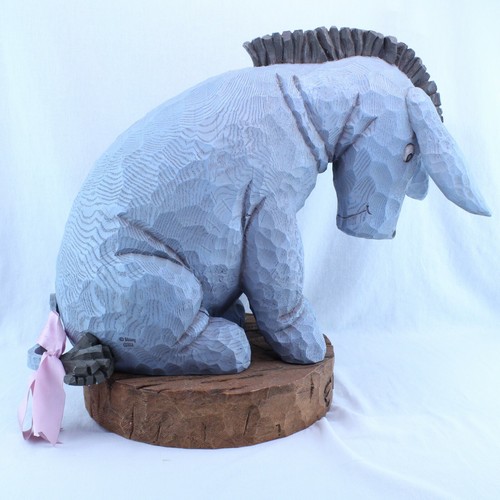 Disney Eeyore Big Fig Winnie The Pooh 75th Anniversary Faux Wood Carve Rare - Bild 5 von 12