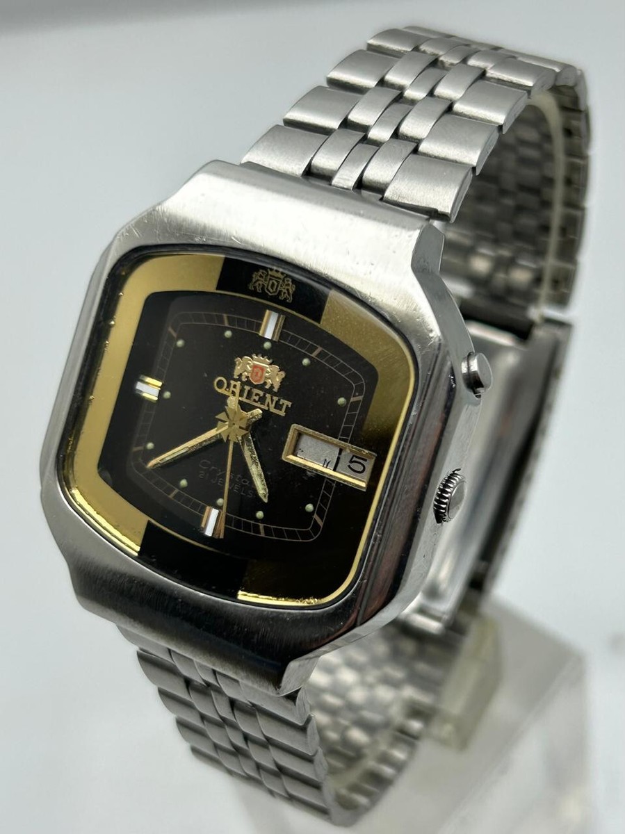 Vintage Orient Crystal Automatic Day/Date 21 Jewels Japan