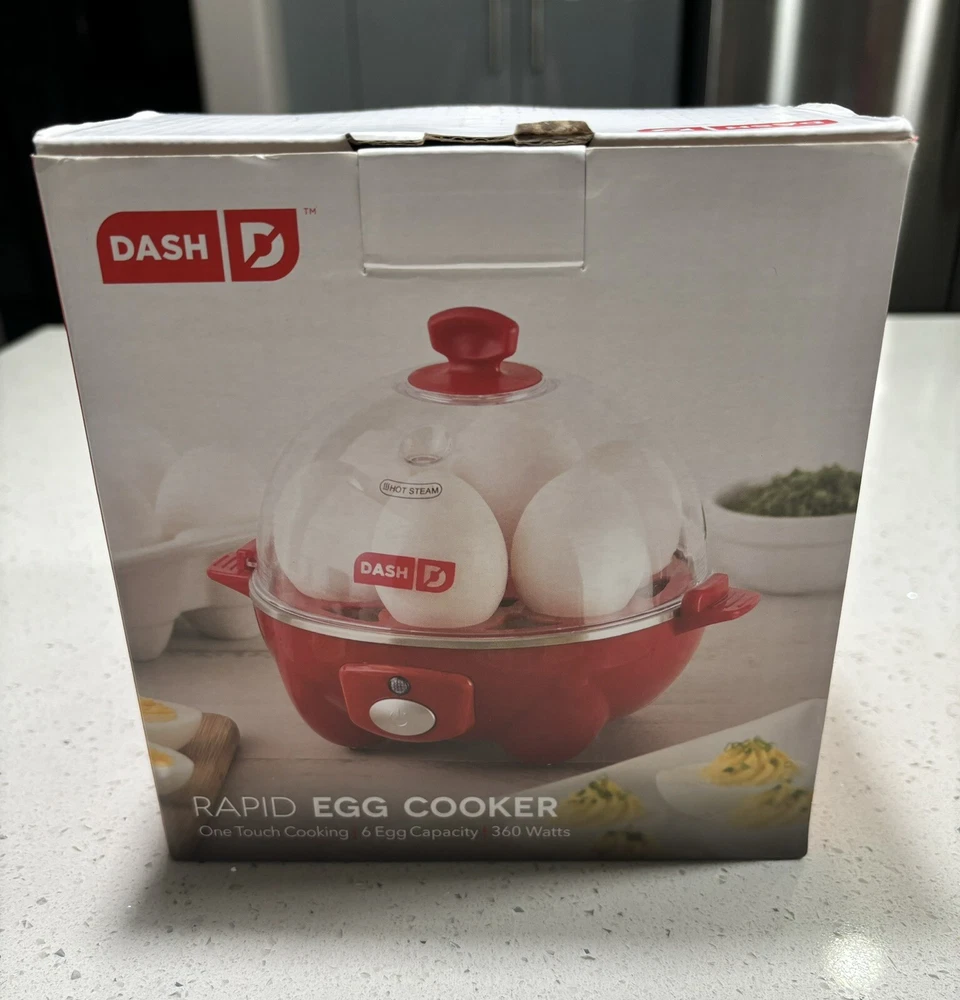 DASH Go Rapid Egg Cooker Red for Quick Easy Eggs and Omelettes