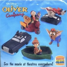 DISNEY OLIVER AND COMPANY FULL SET VINTAGE KIDS MEAL TOYS BURGER KING 1996