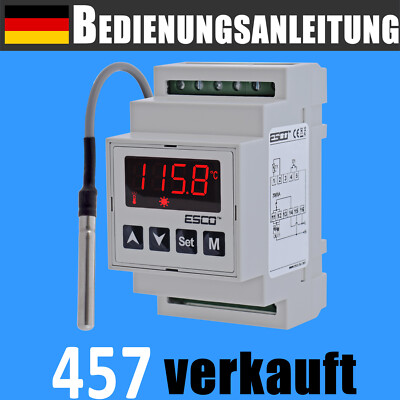 TEMPERATURREGLER DIN Hutschiene Digital Thermostat fühler 150°C 20A 230V 12V 24V