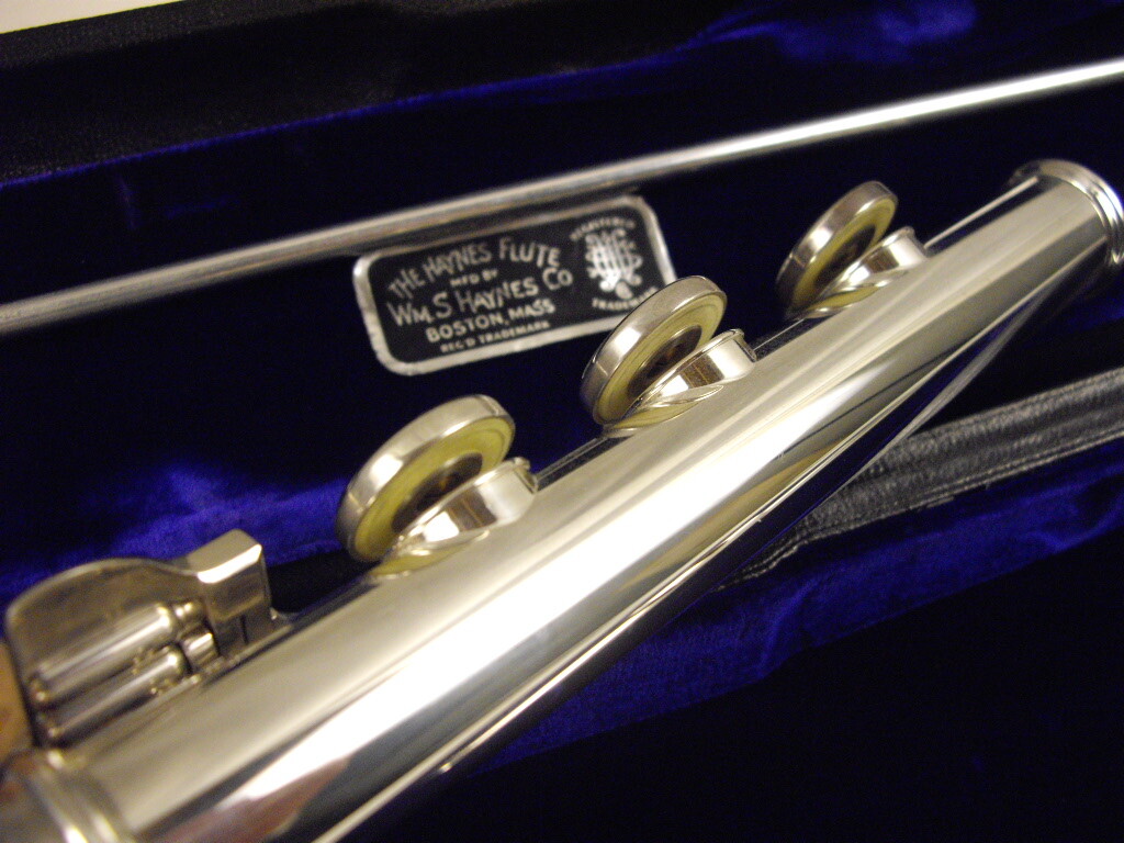 WILLIAM S. HAYNES SILVER FLUTE 18K RISER STRAUBINGER PADS OFFSET G