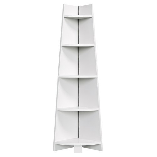 5 Tier Corner Bookshelf LED Wooden Bookcase Ladder Shelf Display Rack Storage - Picture 9 of 11