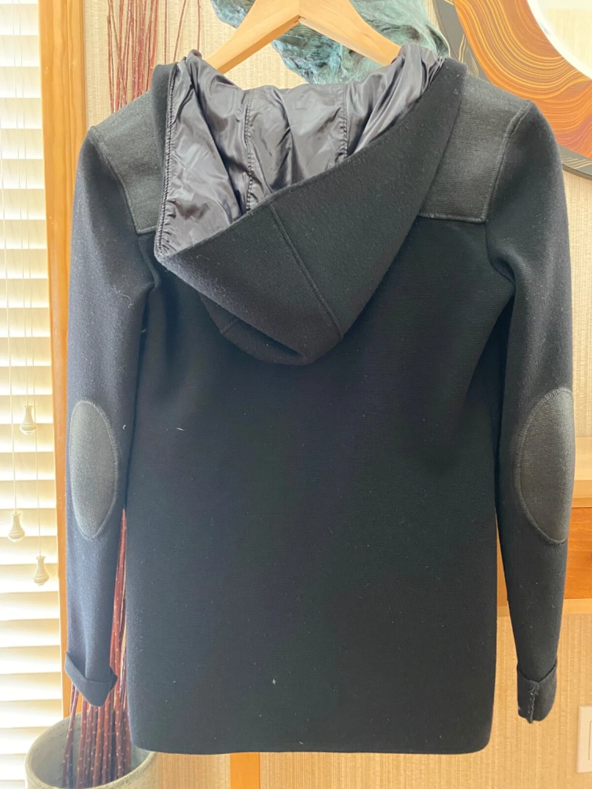 Giacca con cappuccio PRADA nera taglia 40 small