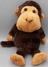 Dan Dee Collectors Choice Shiny Brown STRIPED MONKEY 13" Plush 2010 Stuffed Toy