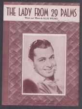 1947 Sheet Music The Lady from 29 Palms Allie Wrubel Tony Martin