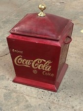 Vintage Groß Eisen COCA COLA Eis Kiste Original Alte Fein Handgemalt