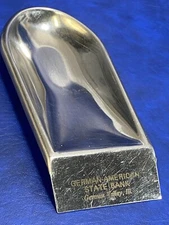 Vtg Warco Japan Stainless German American State Bank German Valley IL Spoon Rest