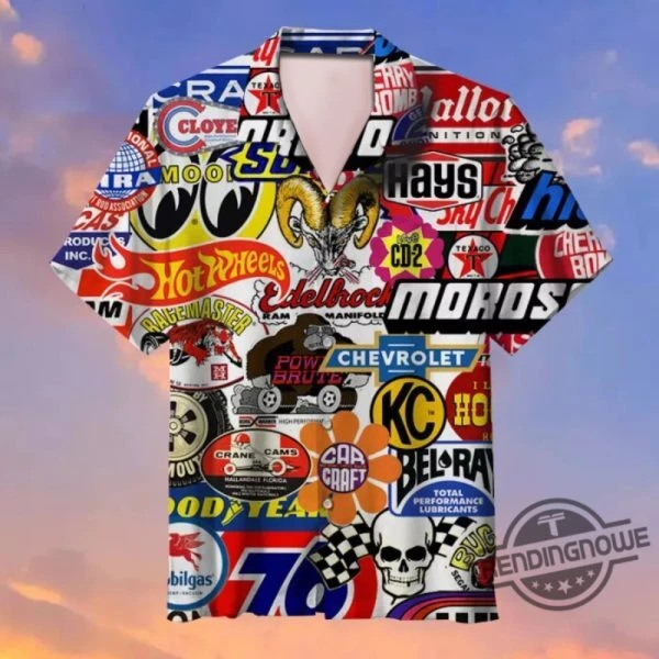 Racing Car Labeling Hawaiian Shirt