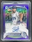 2025 Bowman Brody Hopkins Chrome Auto Purple Refractor 1st Prospect #/250 Rays