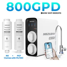800GPD Tankless RO Water Filtration System WIFI, 8 Stage&36-Month RO Filter