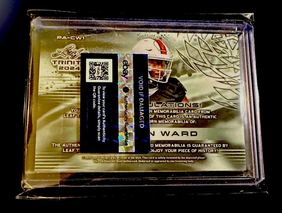 2024 Leaf Trinity CAMERON WARD Auto /10 Laundry Tag Relic RPA SP RC - Image 2 of 2