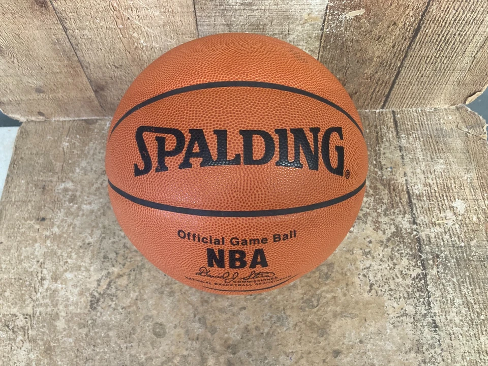 Balón de Juego Oficial Spalding NBA David Stern Años 90 Cuero Grano Completo Foto 4 de 4