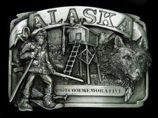 TF13104 NOS VINTAGE 1984  ALASKA  STATE COMMEMORATIVE BELT BUCKLE