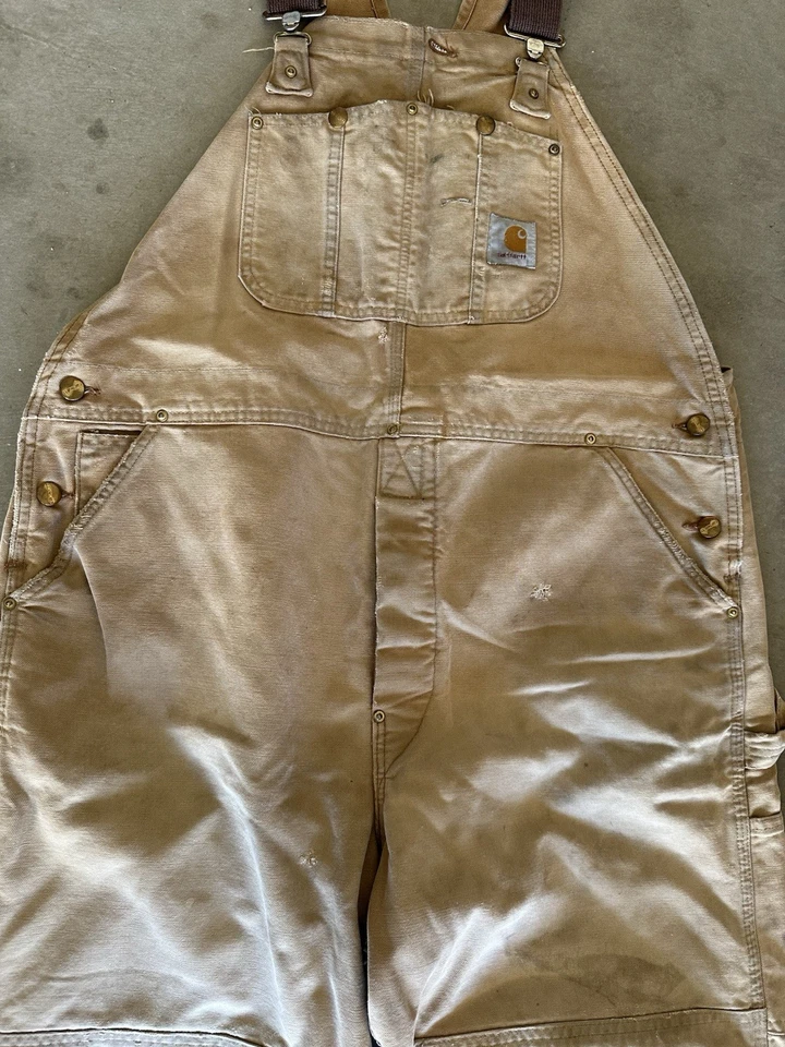 Mono con tirantes de pato acolchado 40x26 de colección Carhartt para hombre doble rodilla tostado EE. UU. Foto 3 de 4