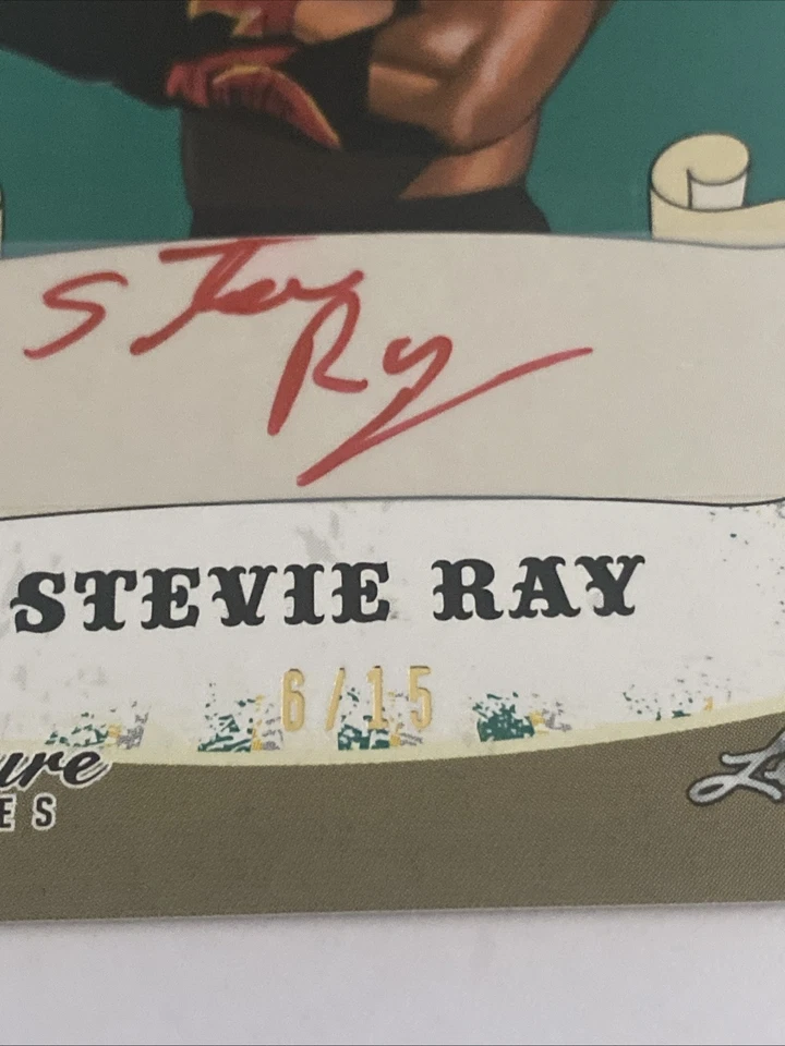 2016 Leaf Signature Series Wrestling Stevie Ray Green Auto #6/15 - Image 2 of 3