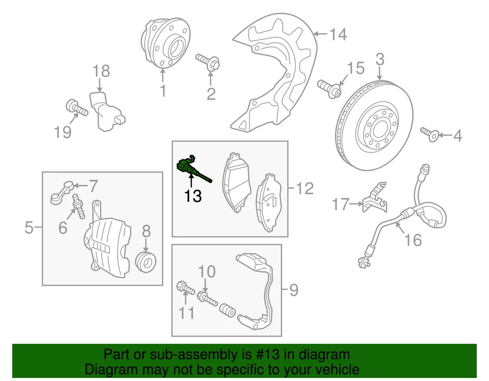 Indicador de desgaste original Audi 8V0-615-437 Foto 2 de 3