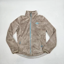 North Face Women's Osito 2 Jacket Womens Small Soft Fleece Beige Blue Full Zip