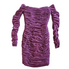 Dress the Population Womens XS Ruched Off Shoulder Dawn LS Bodycon Dress NEW