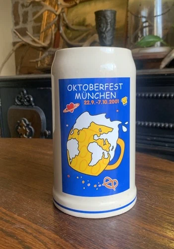 Munchen Oktoberfest Signed Beer Stein by Rastal Munich Germany 2001 Vtg