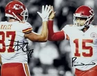 PATRICK MAHOMES - TRAVIS KELCE - CHIEFS -  DUAL SIGNED 8 x 10 PHOTO w/COA