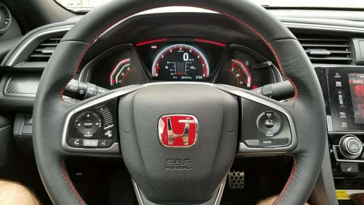 Fit For Honda 2000-24 Civic Coupe SI 4dr 2dr Steering wheel Red Badge JDM Emblem - Image 3 of 4