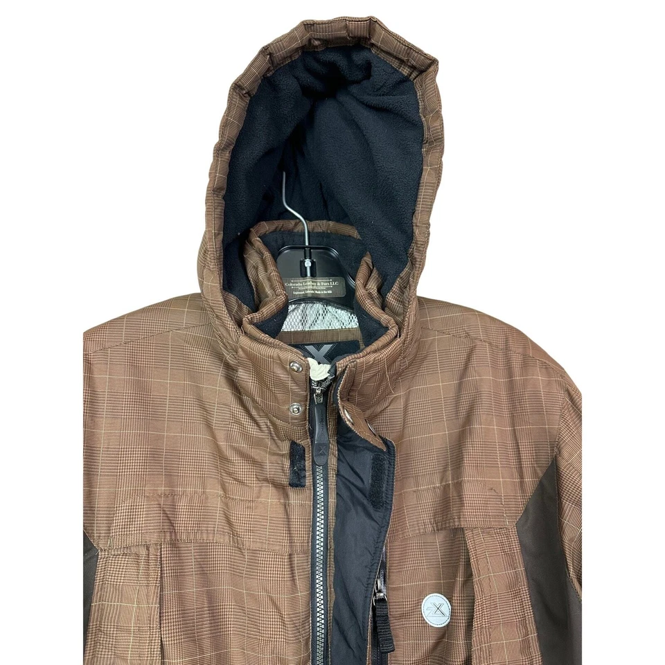 ZeroXPosur Boys Youth Brown Plaid Winter Ski Coat Jacket XL 18/20 Hood Cargo  - Image 3 of 4
