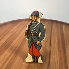 French Infantry 15 Vintage Marx Toy Lithograph Tin Army Soldier Litho Figure