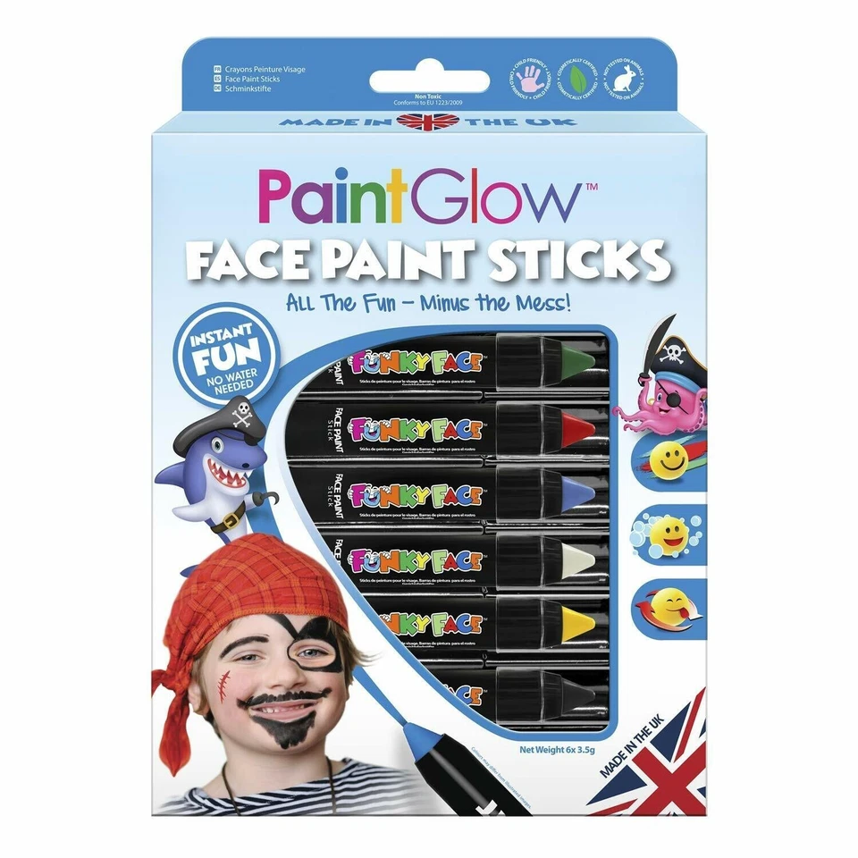 Paint Glow Childrens Face Paint Stick Sets Make Up Kit for Boys, Girls & Kids - Image 4 of 4