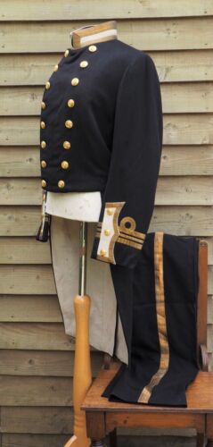 Antike königliche britische Marineoffiziersuniform Tunika Hose marineblaue goldblau - Bild 10 von 13