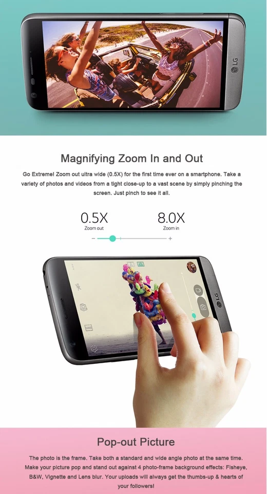 Unlocked LG G5 H850 H820 4GB+32GB 16MP Fingerprint GSM LTE 4G 5.3in Smartphone - Image 4 of 4