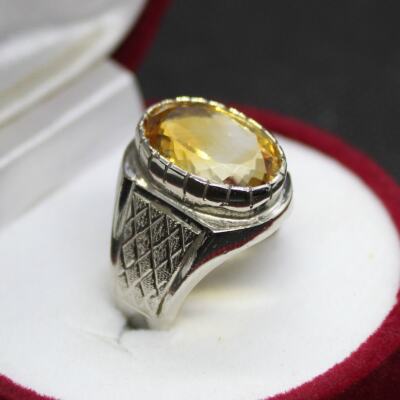 Natürliche ovale Form Gold oder Gelb Topas Ring Sterlingsilber 925 Handarbeit Ring