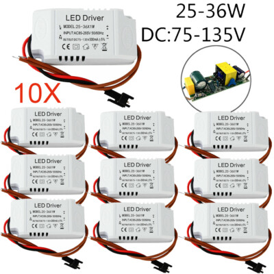10PCS Led Driver Transformer 135V  Power Supply 300 mA DC 36W USA