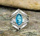 Blue Topaz Gemstone Ring 925 Sterling Silver Ring Women Ring Engagement Ring