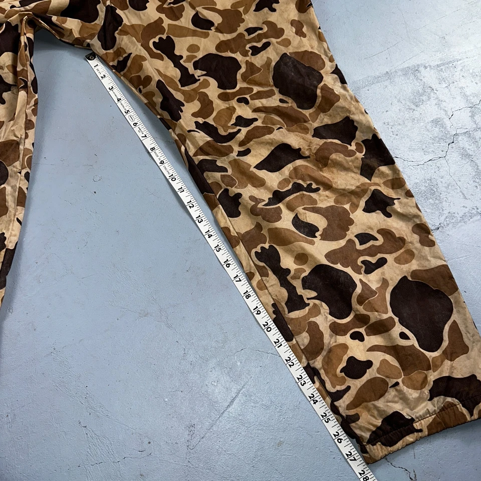 Columbia 1970s VTG Mens Size Large Duck Camo Nylon Rain Pants 70s Rare Black - Image 3 of 4