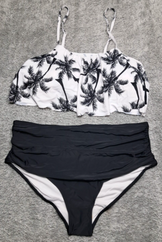 New Byoauo Bikini Two Piece Tankini Swimsuit Size XXL Bathing Suit Ruffled