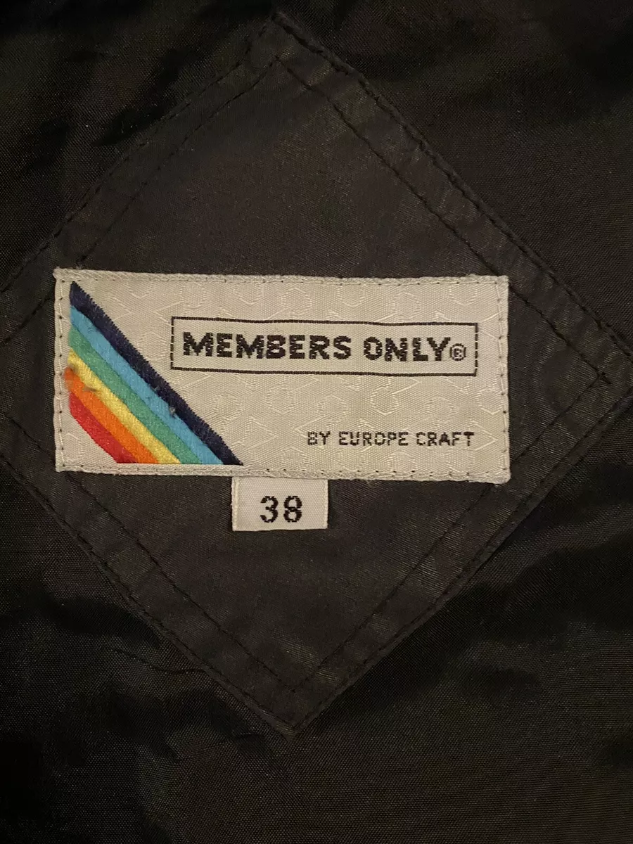 Vintage members only bomber jacket Europe craft black with