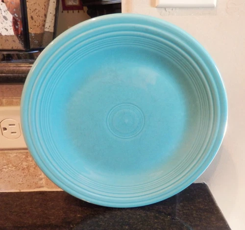 Fiesta Dinner Plate 10 1/2" Fiestaware H.L.C. XXA U.S.A. Green/ Teal Blue