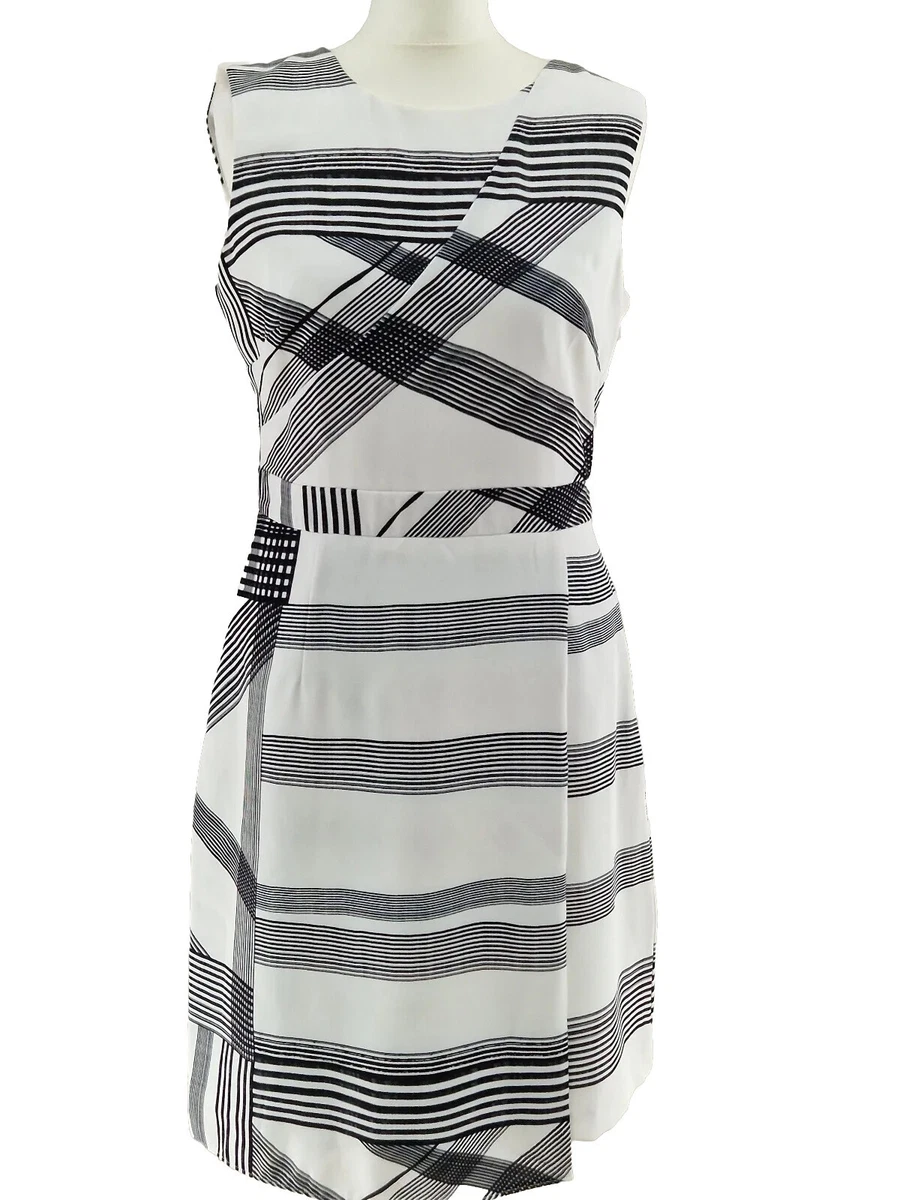 Ted Baker Black White Wrap Over Dress Size 12 Ted Size 3 WINSLET