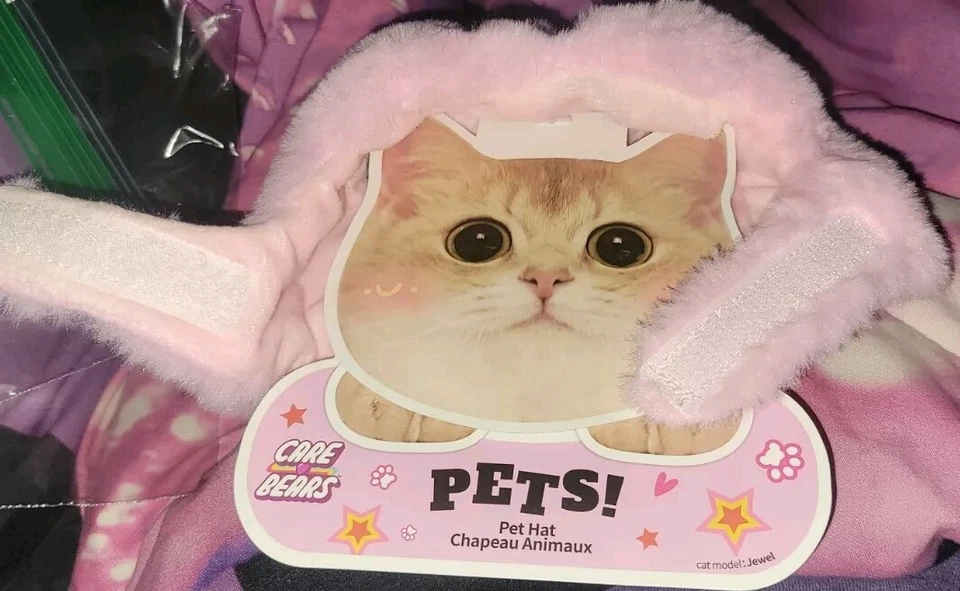 BRAND NEW Pink Care Bear Hat W/ Closure Under Chin for CATS ABSOLUTELY ADORABLE - Image 4 of 4