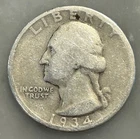 1934-D Washington Quarter - AG - About Good - 90% Silver