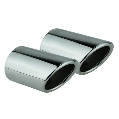 2 Auspuffblenden Audi A4 B8 A5 8T Q5 8R Chrom Edelstahl Auspuff Blende Endrohr - Bild 1 von 4